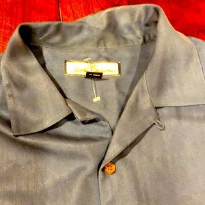 Gorgeous Tommy Bahama silk blue shirt, size medium runs large.